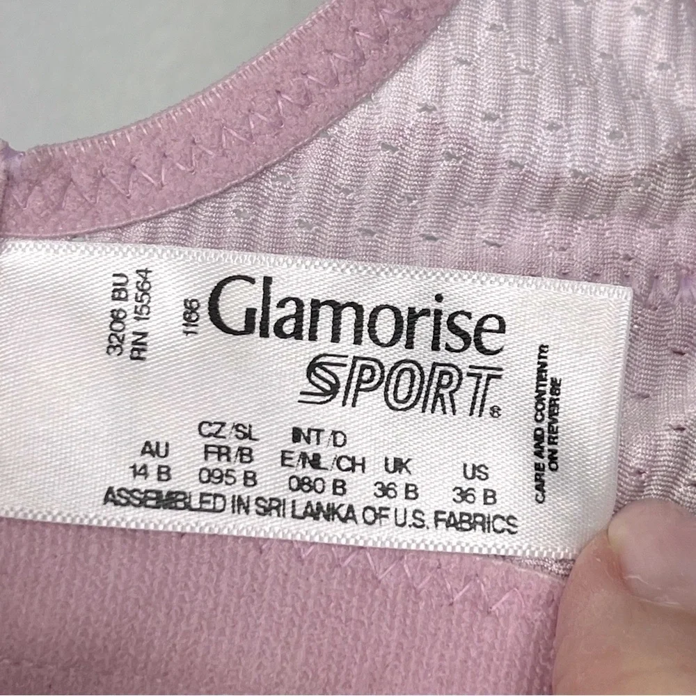 Glamorize pink camo print Custom Control Sports Bra, 36B.